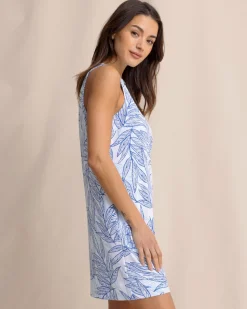 Ainslee Blue Palms Printed Dress