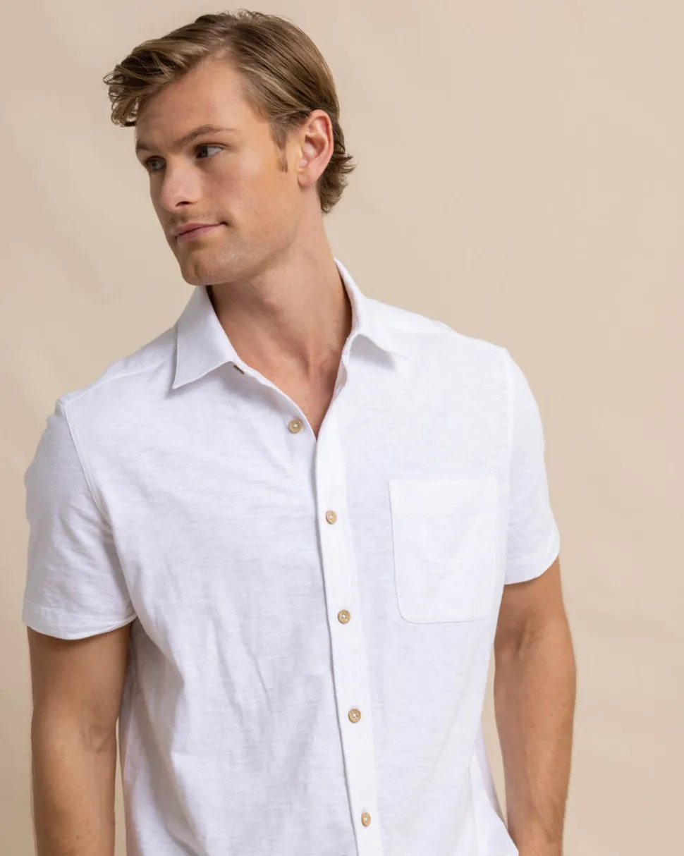 Beachcast Solid Knit Short Sleeve Sport Shirt