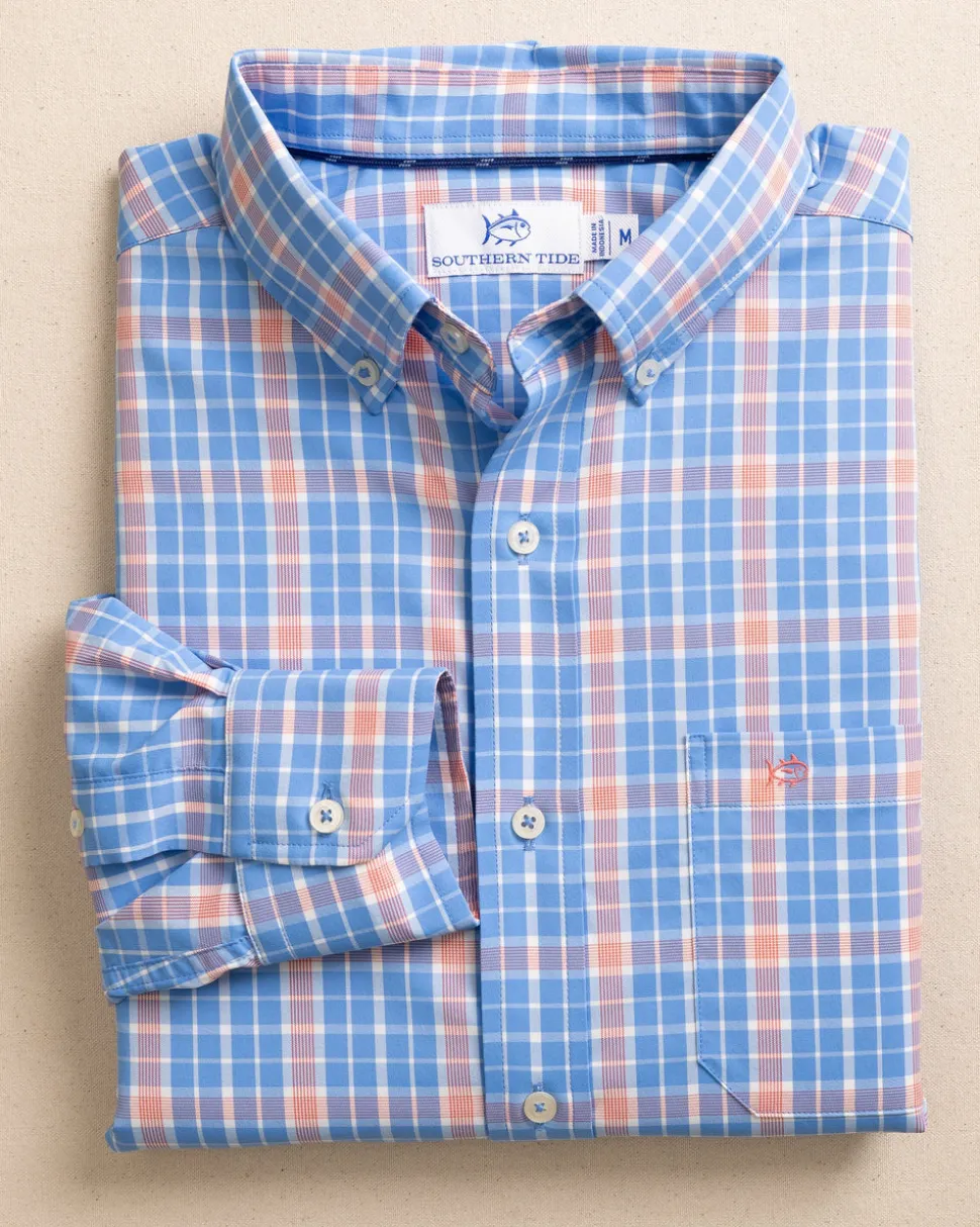 Beckenham Plaid Intercoastal Long Sleeve Sport Shirt