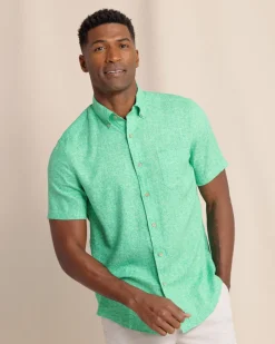 Bloomz Linen Rayon Short Sleeve Sport Shirt