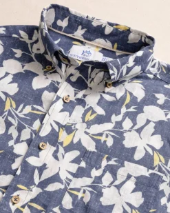 Blossom Bay Linen Rayon Short Sleeve Sport Shirt
