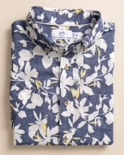 Blossom Bay Linen Rayon Short Sleeve Sport Shirt