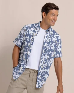 Blossom Bay Linen Rayon Short Sleeve Sport Shirt