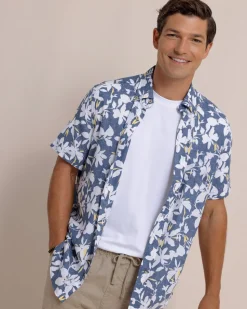 Blossom Bay Linen Rayon Short Sleeve Sport Shirt