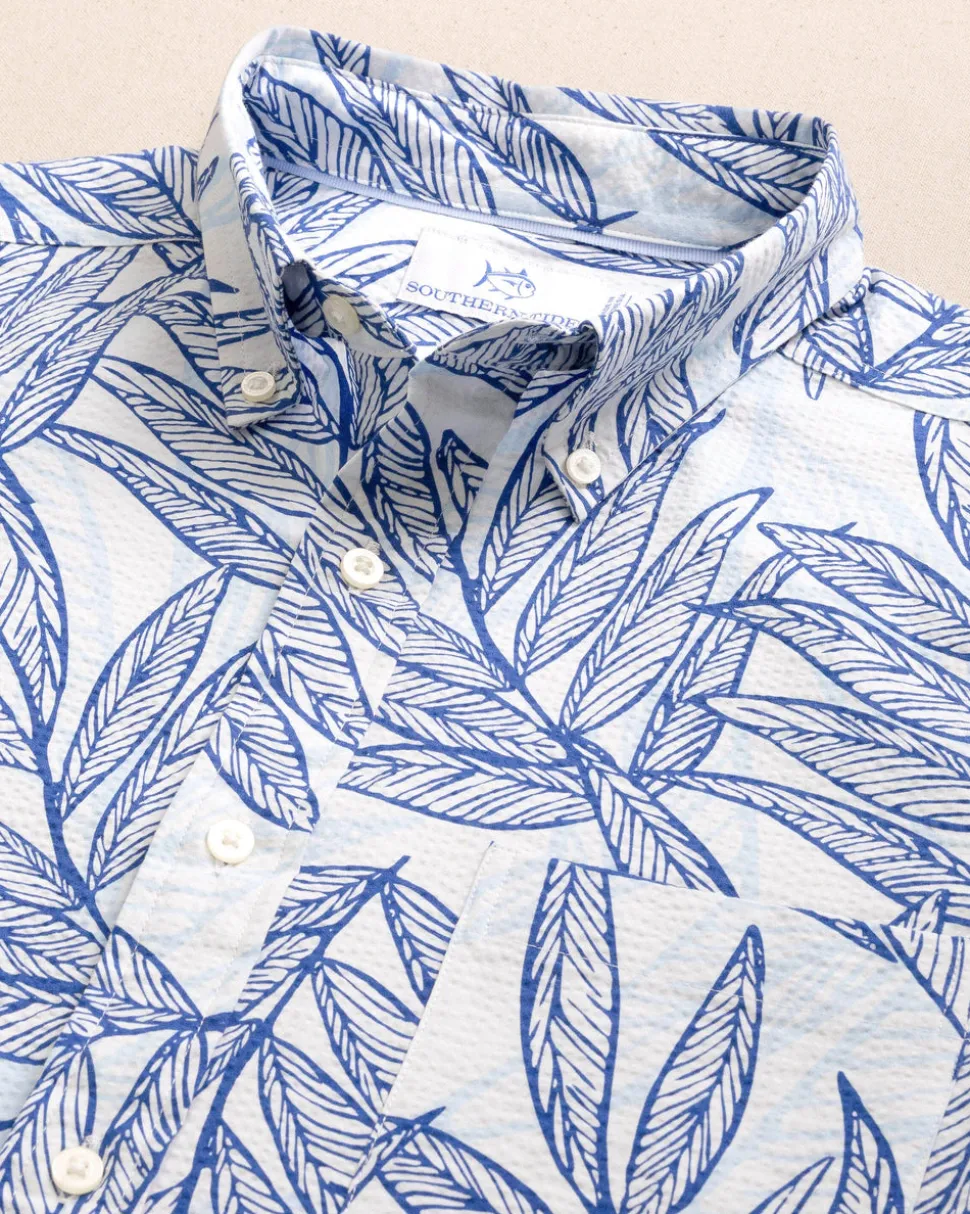 Blue Palms Seersucker Short Sleeve Sport Shirt