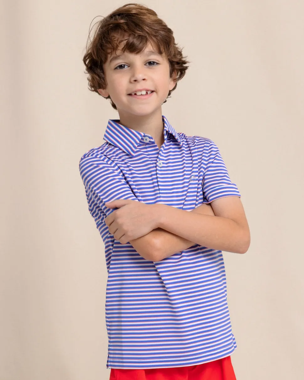 Boys Driver Caravel Stripe Performance Polo
