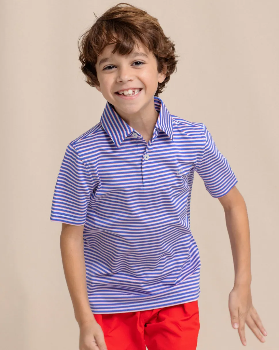 Boys Driver Caravel Stripe Performance Polo