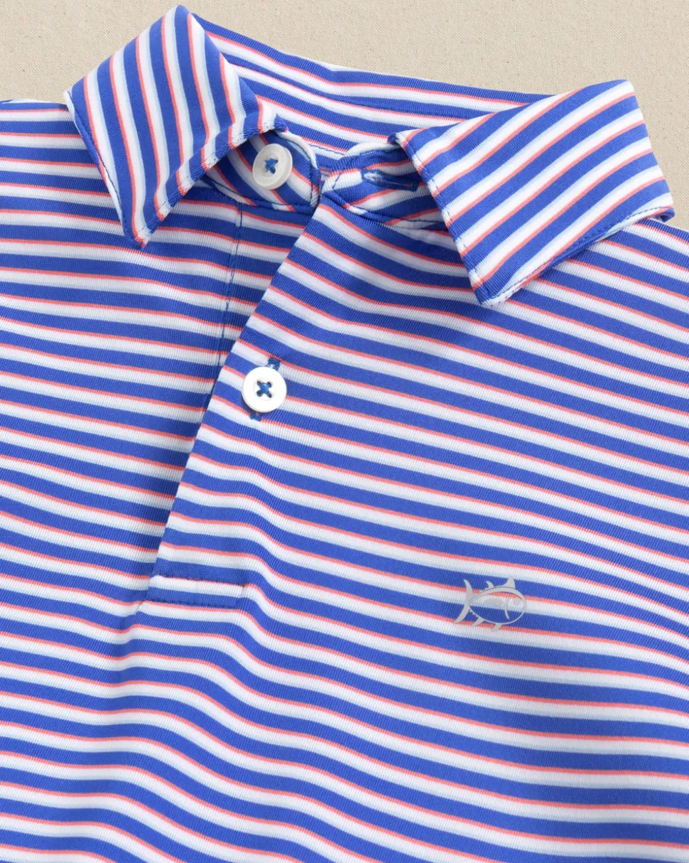 Boys Driver Caravel Stripe Performance Polo