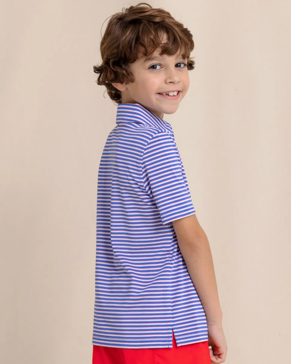 Boys Driver Caravel Stripe Performance Polo