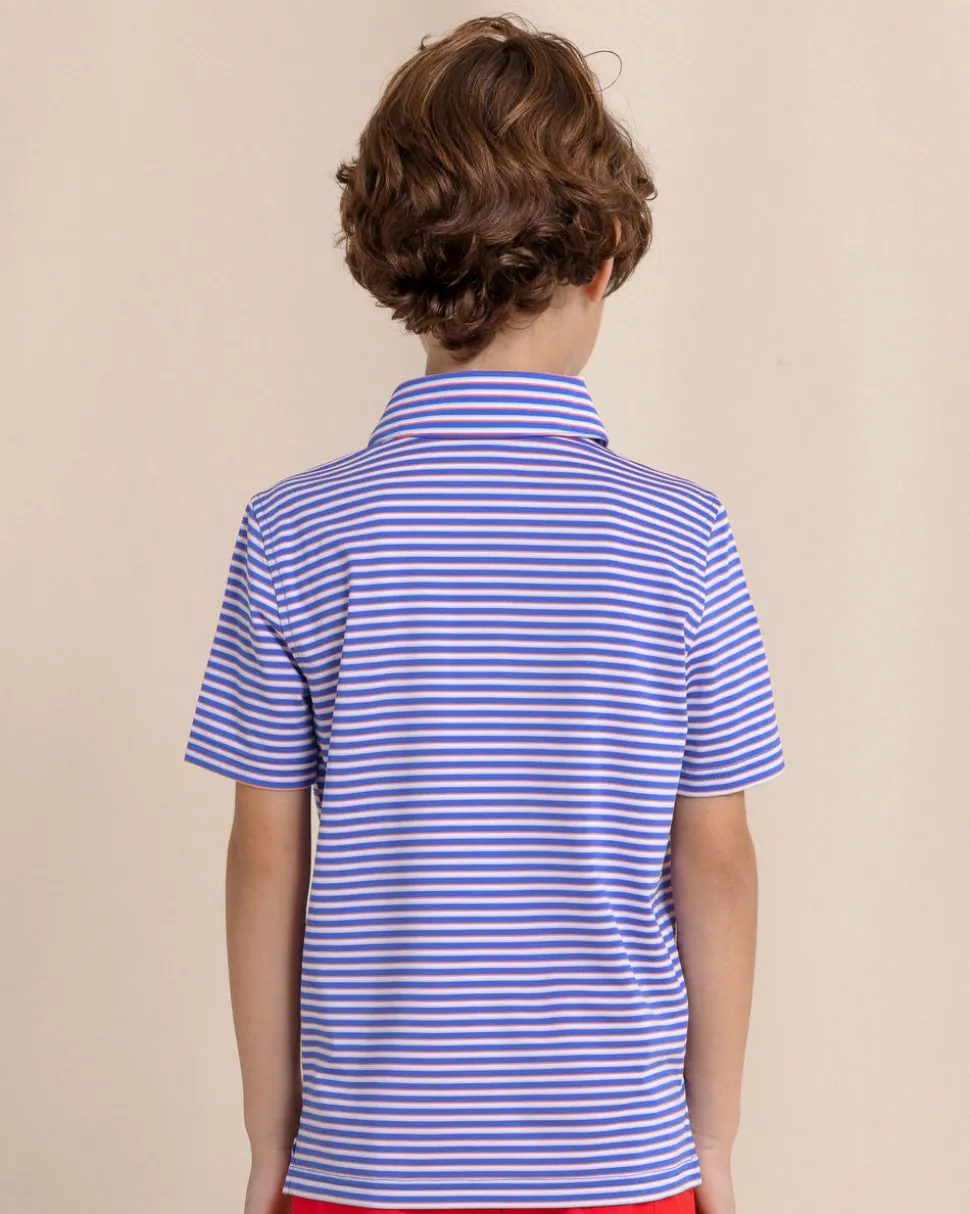 Boys Driver Caravel Stripe Performance Polo