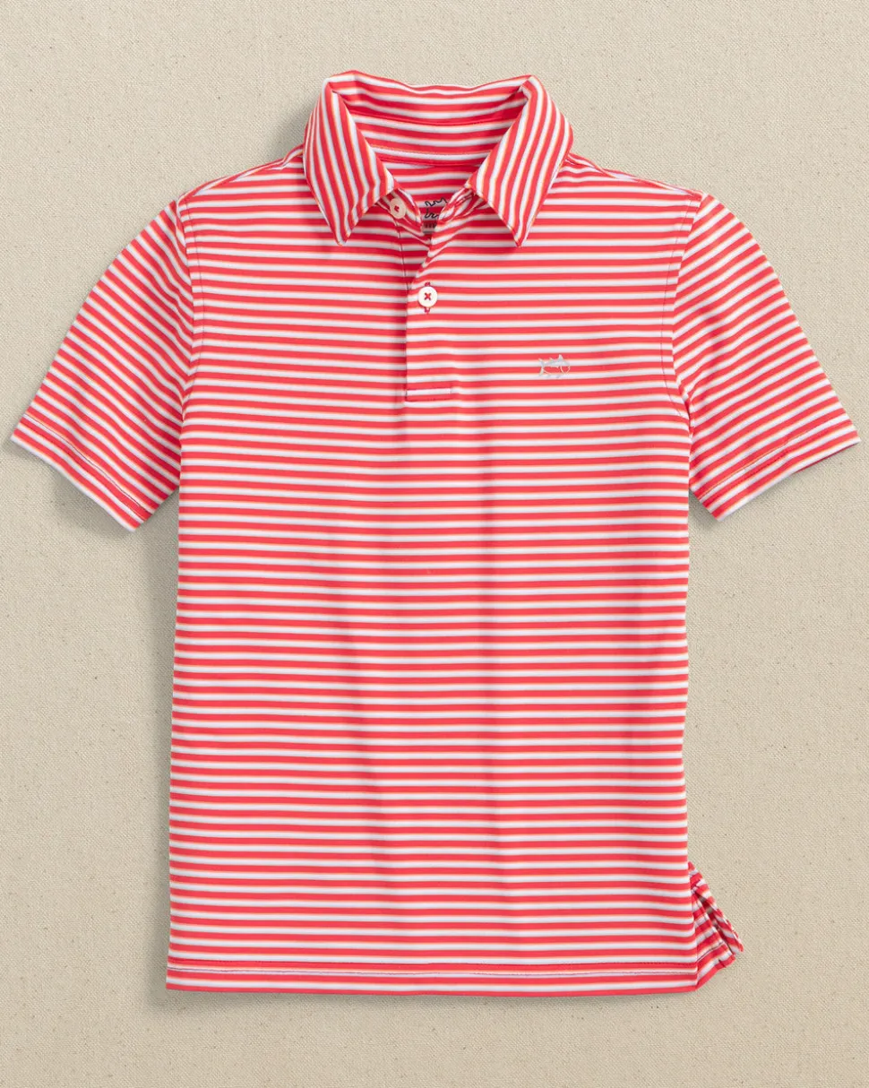 Boys Driver Caravel Stripe Performance Polo