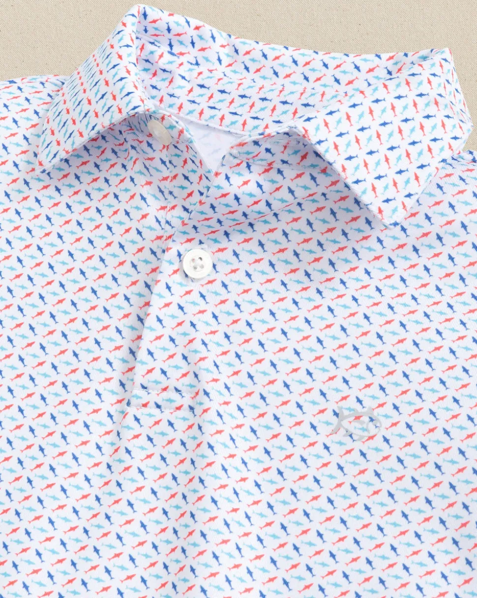 Boys Driver Fin-tastic Catch Printed Performance Polo