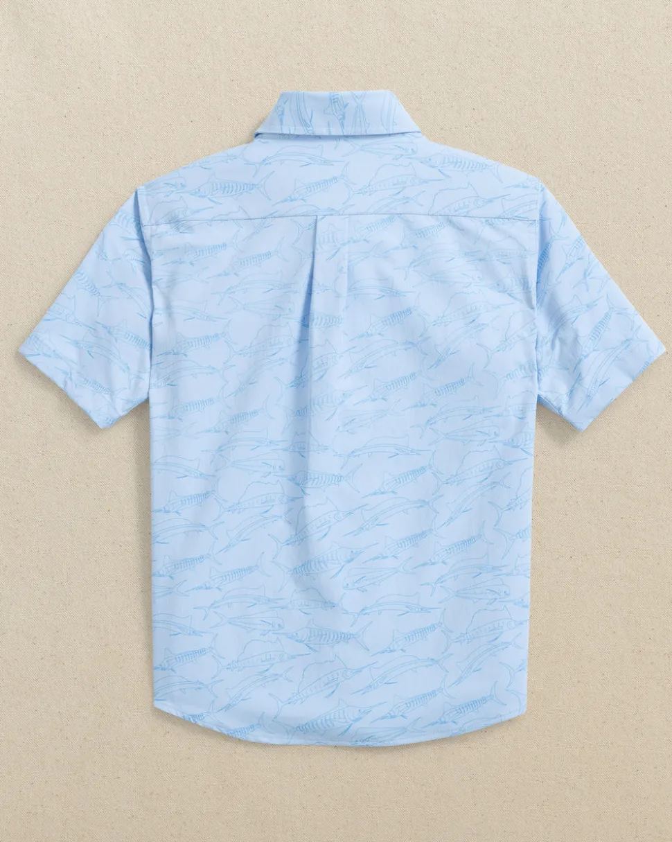Boys Intercoastal Game Fish Short Sleeve Sport Shirt