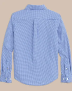 Boys Intercoastal Mini Gingham Button Down Shirt