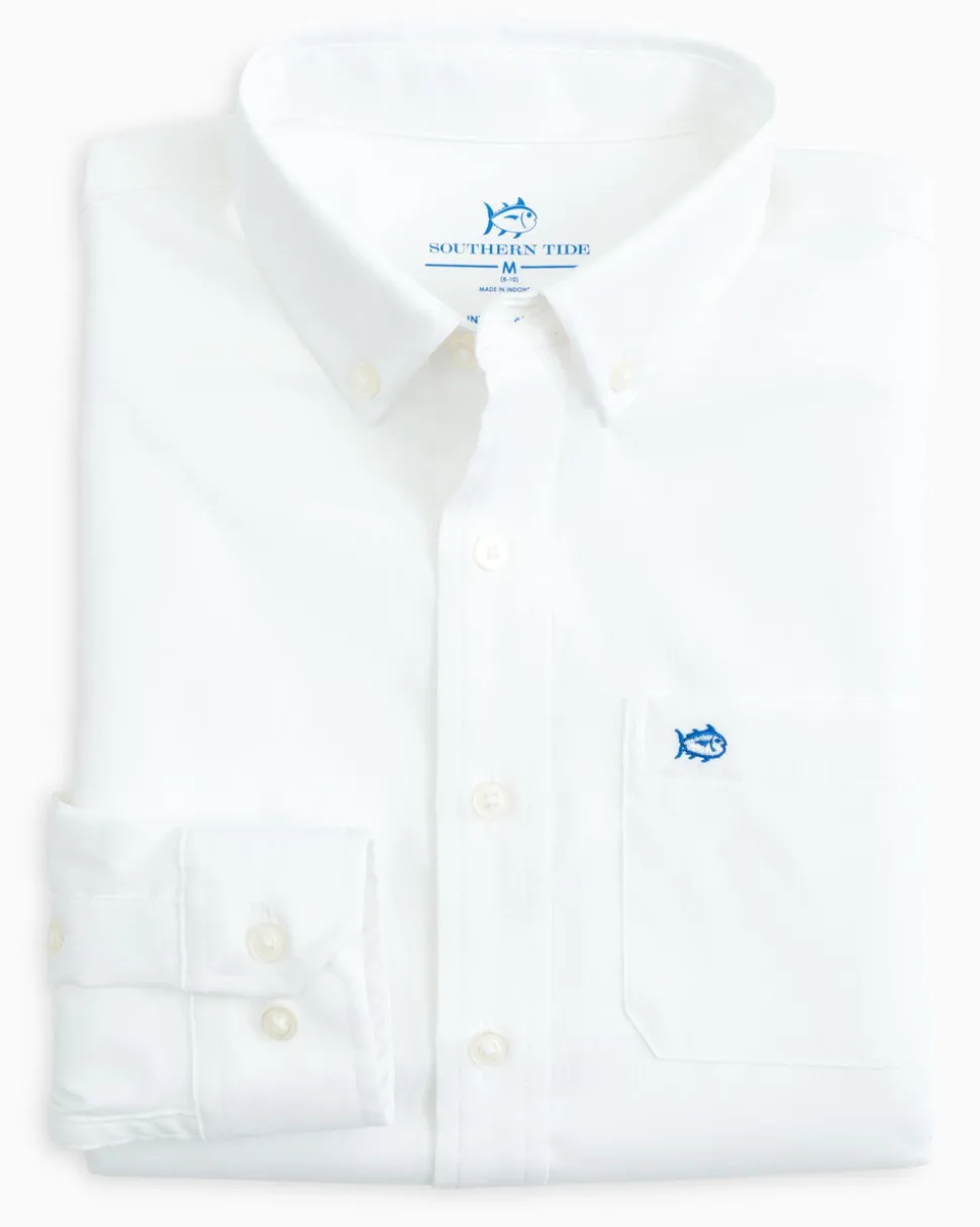 Boys Intercoastal Solid Button Down Shirt