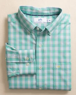 Burkes Beach Plaid Intercoastal Long Sleeve Sport Shirt