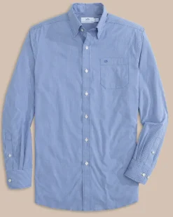 Charleston Parkwood Micro-Gingham Long Sleeve Sport Shirt