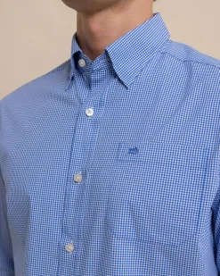 Charleston Parkwood Micro-Gingham Long Sleeve Sport Shirt