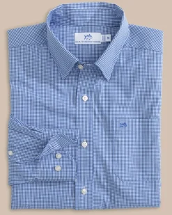 Charleston Parkwood Micro-Gingham Long Sleeve Sport Shirt