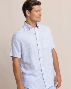 Coral Life Linen Rayon Short Sleeve Sport Shirt