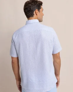 Coral Life Linen Rayon Short Sleeve Sport Shirt