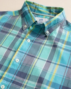 Crystal Cove Madras Plaid Long Sleeve Sport Shirt
