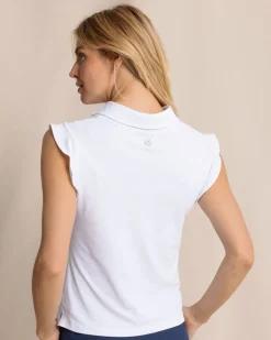 Dayna Active Ruffle Polo Tank