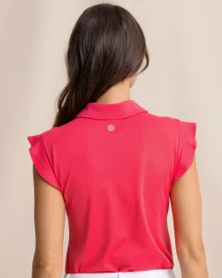 Dayna Active Ruffle Polo Tank