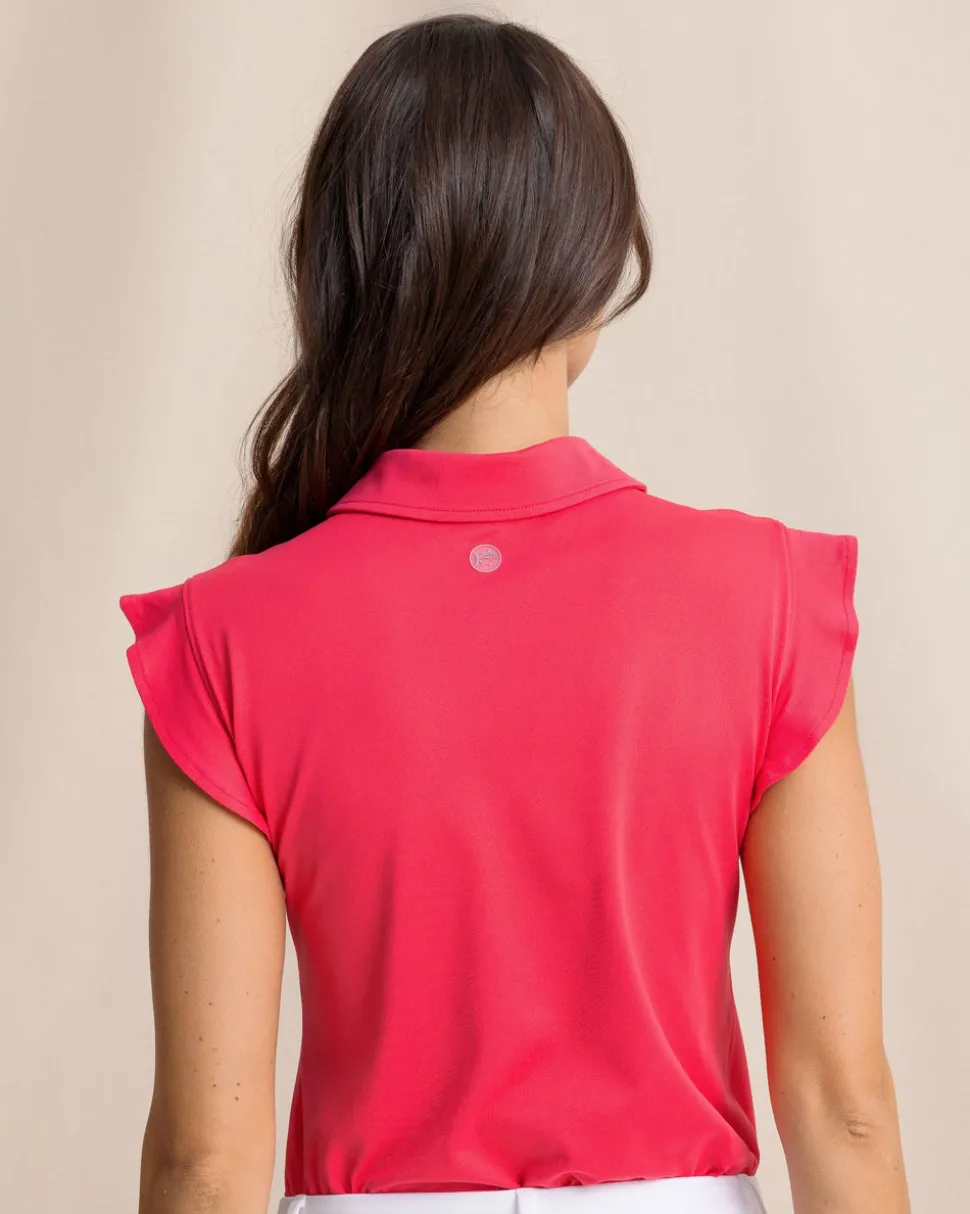 Dayna Active Ruffle Polo Tank