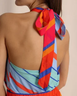Fallon Calypso Cay Stripe Halter Top