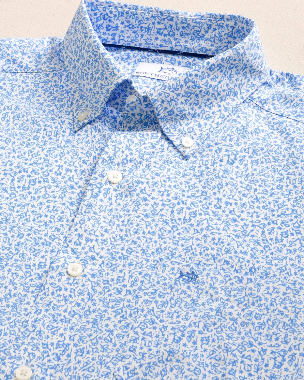 Flower Frenzy Intercoastal Long Sleeve Sport Shirt