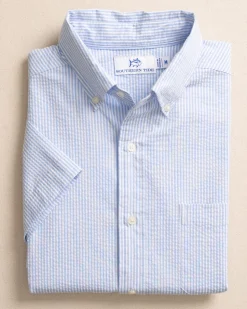 Folly Field Stripe Seersucker Short Sleeve Sport Shirt