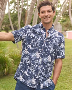 Grand Palms Linen Rayon Short Sleeve Sport Shirt