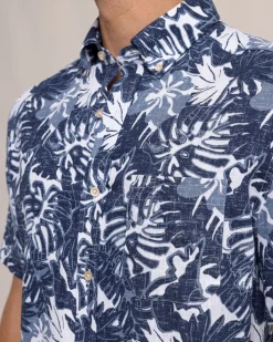 Grand Palms Linen Rayon Short Sleeve Sport Shirt
