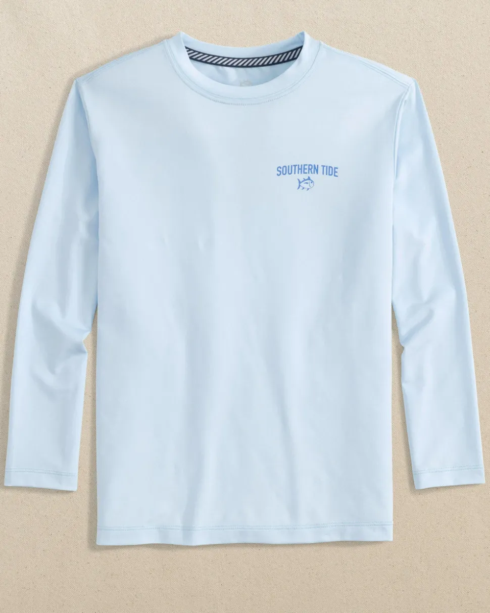 Kids Blue Sails Long Sleeve Performance T-Shirt