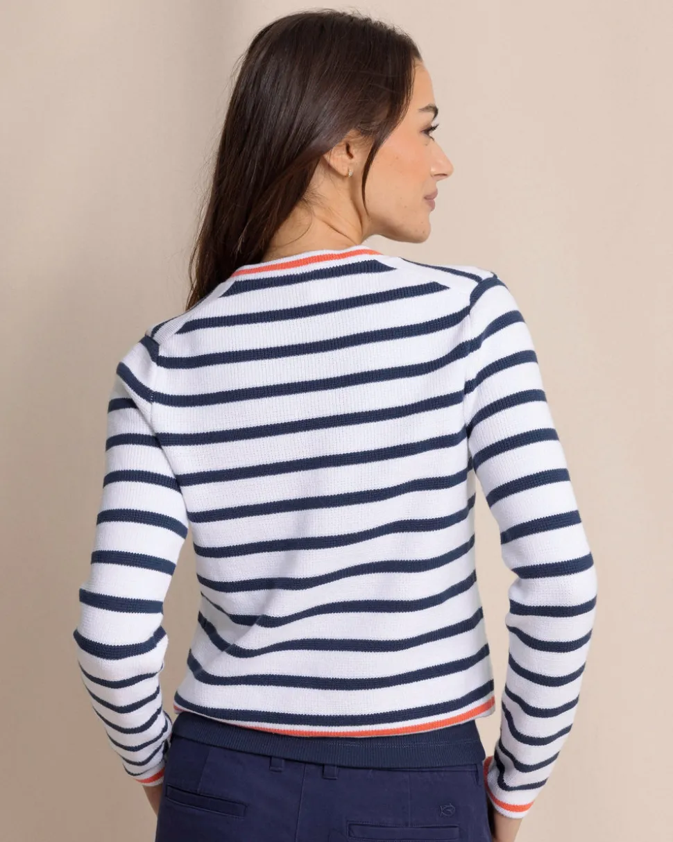 Marlene Striped Button Front Cardigan