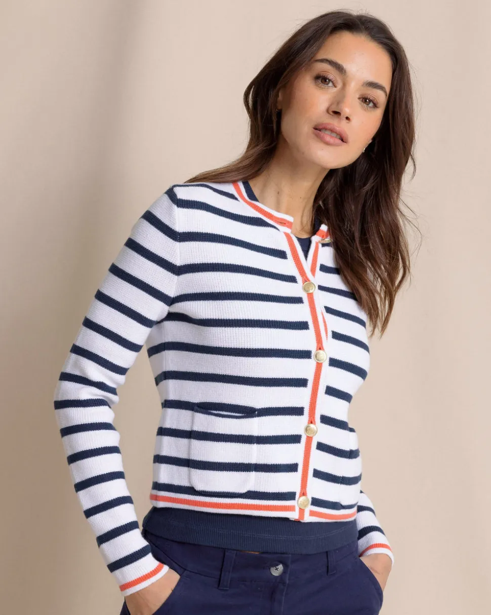 Marlene Striped Button Front Cardigan
