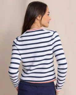 Marlene Striped Button Front Cardigan