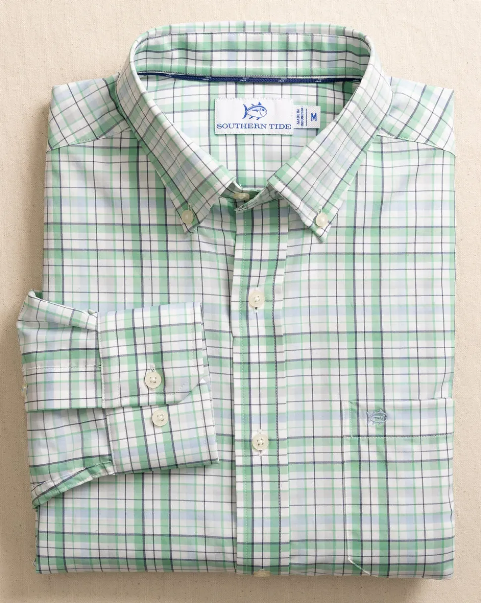 Morris Island brrr°® Intercoastal Plaid Long Sleeve Sport Shirt
