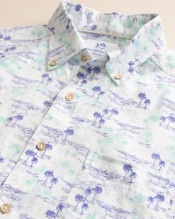 Ocean Getaway Linen Rayon Short Sleeve Sport Shirt