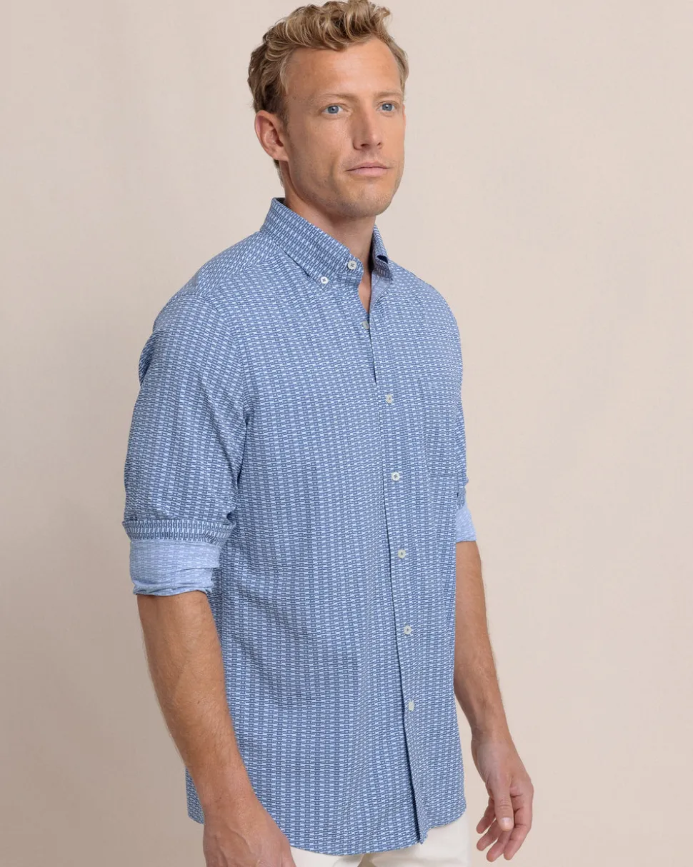 Pop Lock and Dock It Intercoastal Long Sleeve Sport Shirt