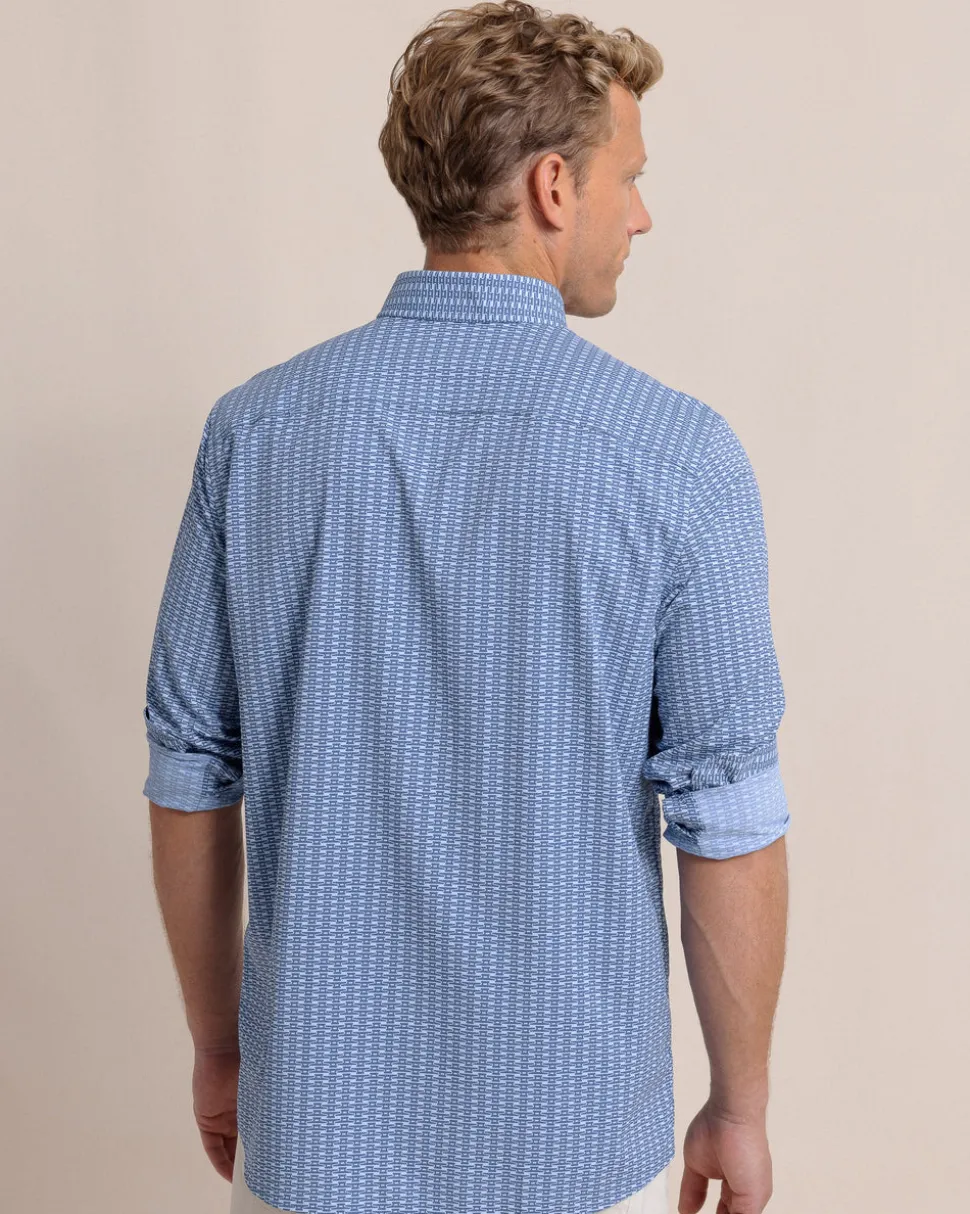 Pop Lock and Dock It Intercoastal Long Sleeve Sport Shirt