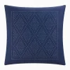 Southern Tide Diamond Geo Square Navy Decorative Pillow