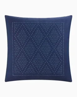 Southern Tide Diamond Geo Square Navy Decorative Pillow