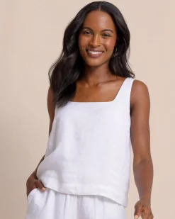 Verity Linen Square Neck Tank