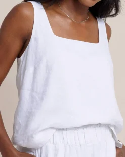 Verity Linen Square Neck Tank