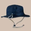 Waterway Camo Print Performance Sun Hat - Navy