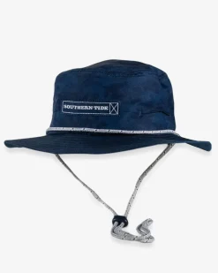 Waterway Camo Print Performance Sun Hat - Navy