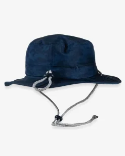 Waterway Camo Print Performance Sun Hat - Navy