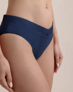 Wave Texture Cross Over Bikini Bottom